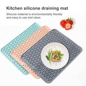Silicone Durable Cushion Drying Mat For Kitchen Counter Draining Tableware